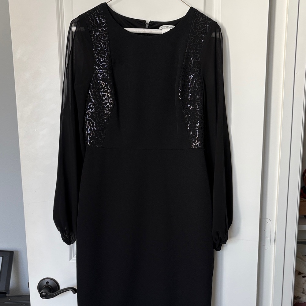 White House Black Market Elegant Black Sequin Dress